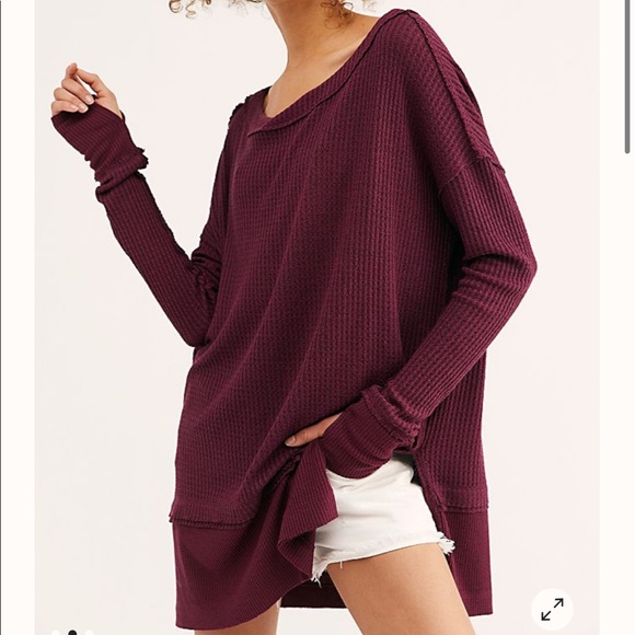 Free People Sweaters - NWT Free People North Shore Thermal Fig Sorbet